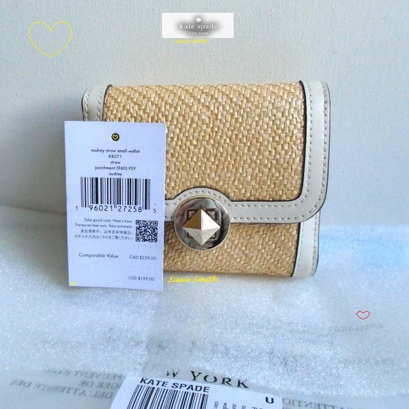 ♠️ Kate Spade ♠️ Mini Audrey Bucket Bag & Wallet in Straw & Leather - Picture 7 of 16